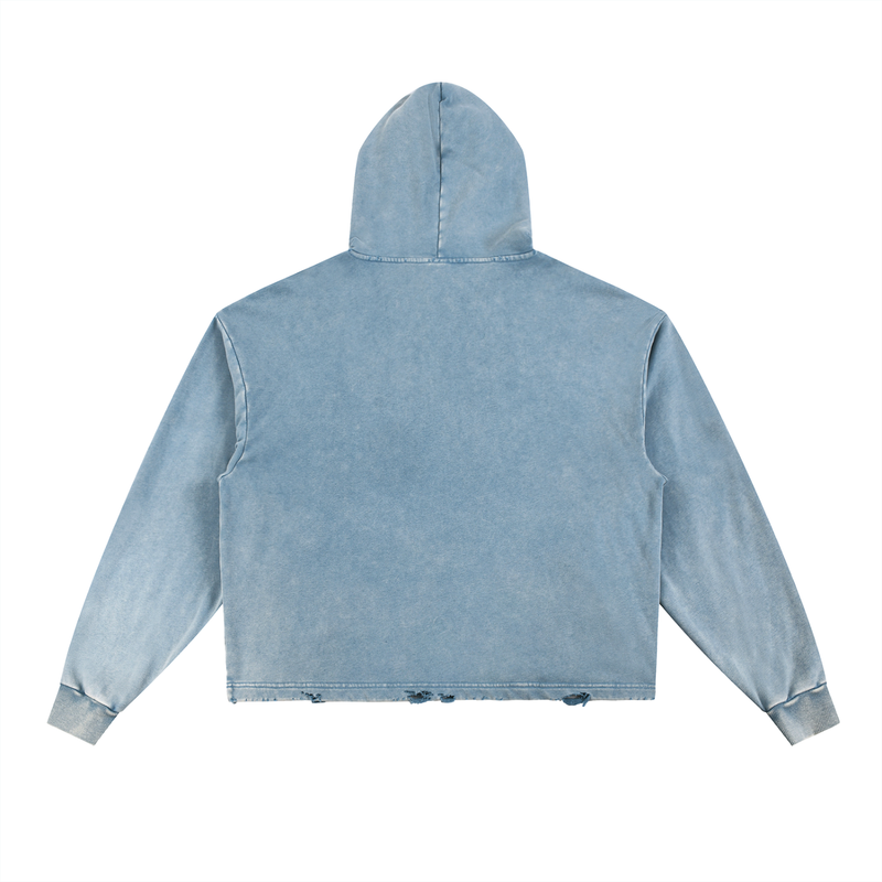 Los Angeles Vintage Washed Frayed-Hem Hoodie